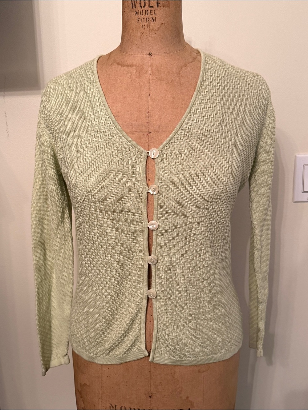 Vintage Carlisle Green Button Long Sleeve Top